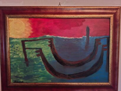 Gondole al Tramonto. - a Paint Artowrk by Serena  Contino 